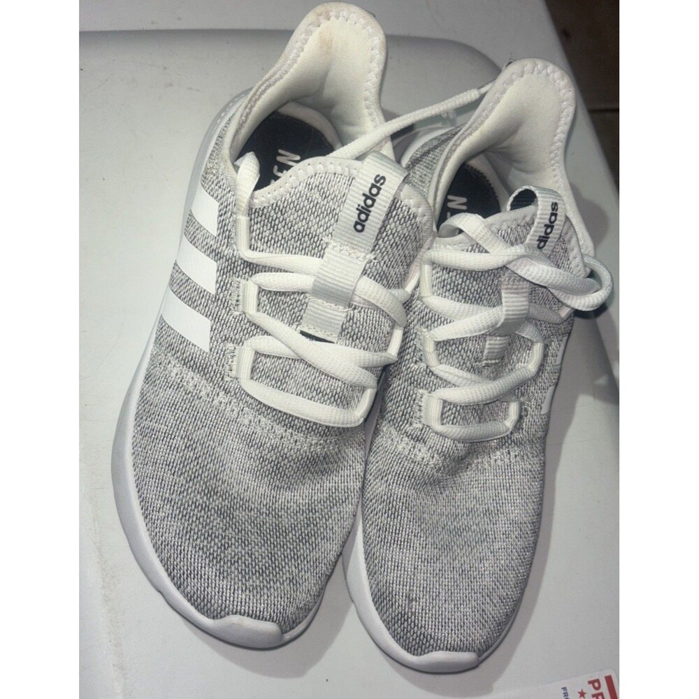 Adidas Women's Cloudfoam Pure 2.0 Shoes Size 6.5 Silver White Preowned Excellent - Picture 2 of 14